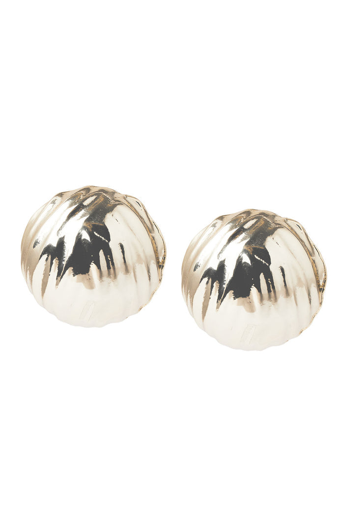 14K Gold Plated Textured Ball Earrings, Gold | Ming Wang