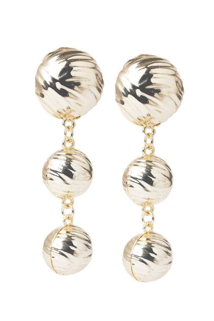 14K Gold Plated Textured Drop Earrings, Gold | Ming Wang
