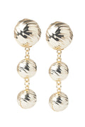 14K Gold Plated Textured Drop Earrings, Gold | Ming Wang