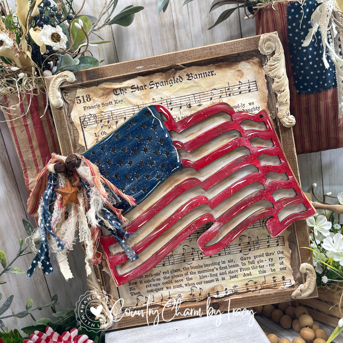 A Star Spangled Banner Wood Decor - 14"x12"
