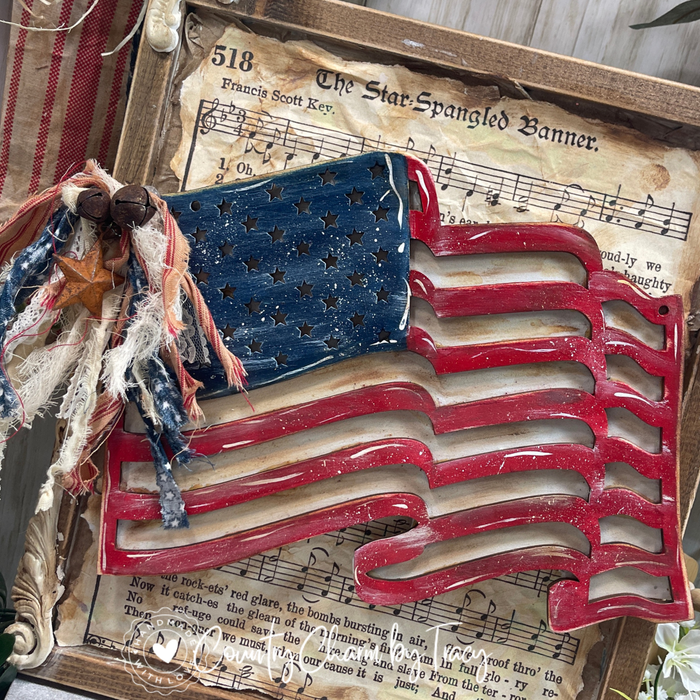 A Star Spangled Banner Wood Decor - 14"x12"