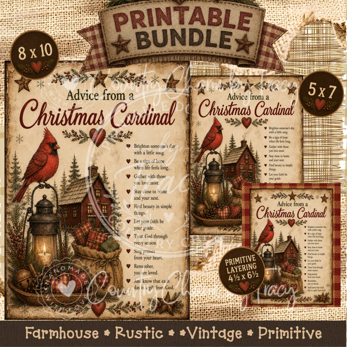 Advice from a Christmas Cardinal - Printable Bundle