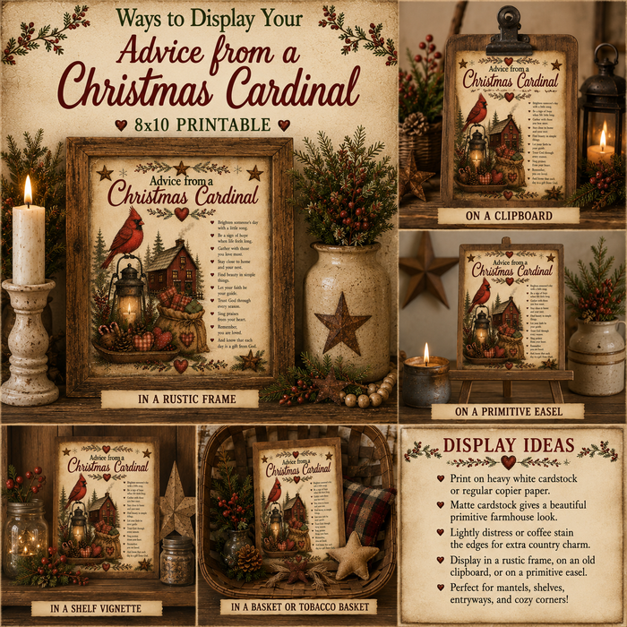 Advice from a Christmas Cardinal - Printable Bundle