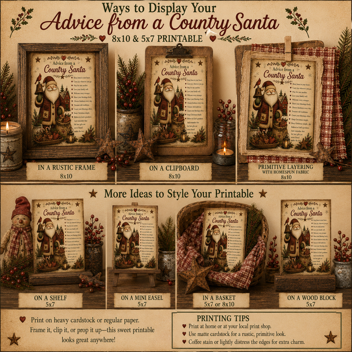 Advice from a Country Santa - Printable Bundle