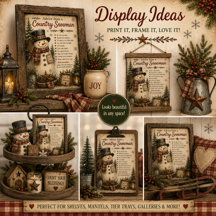 Advice from a Country Snowman - Printable Bundle