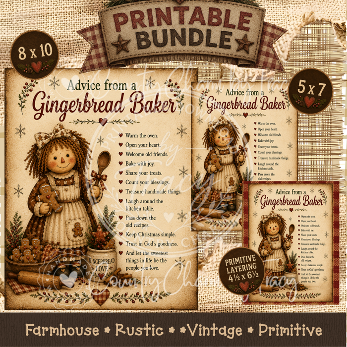 Advice from a Gingerbread Baker - Printable Bundle