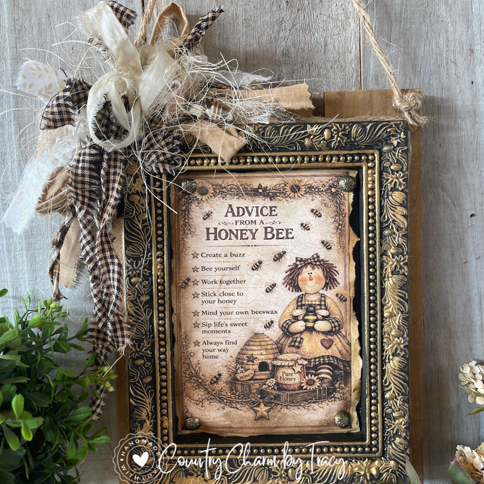 Advice from a Honey Bee Frame Art – 10" x 9"