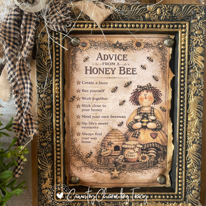 Advice from a Honey Bee Frame Art – 10" x 9"