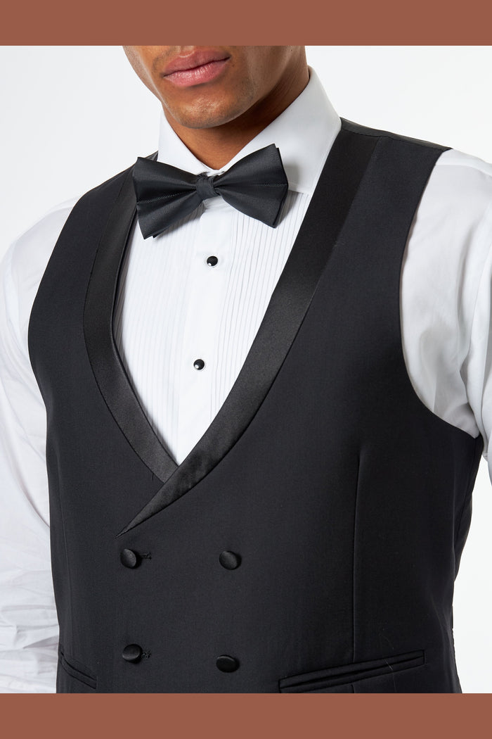 Ivory & Black Jacquard 3-Piece Wedding Tuxedo Suit
