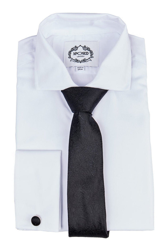 BLACK PAISLEY NECK TIE SET