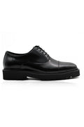 BLACK POLISHED LEATHER OXFORD SHOES – LUG SOLE
