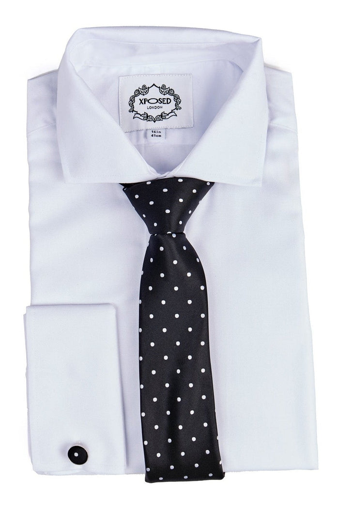 BLACK POLKA DOT NECK TIE SET
