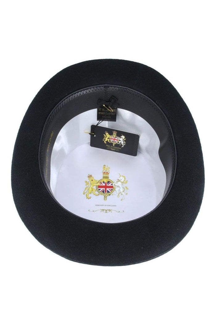 BLACK PURE WOOL TOP HAT WITH FEATHER