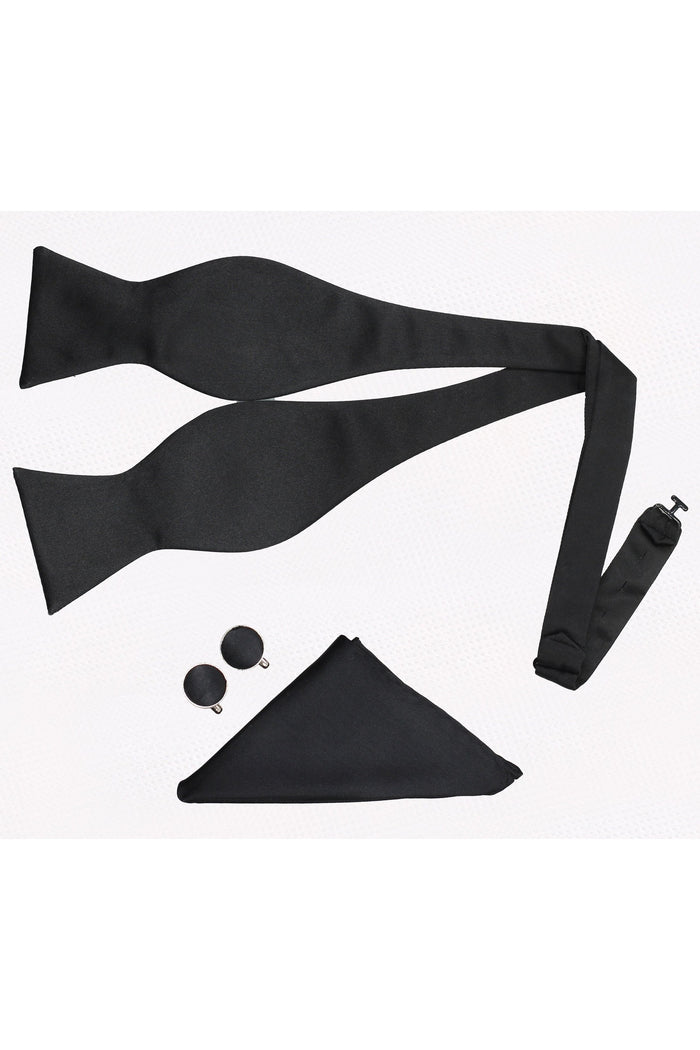 BLACK SELF - TIE BOW TIE SET