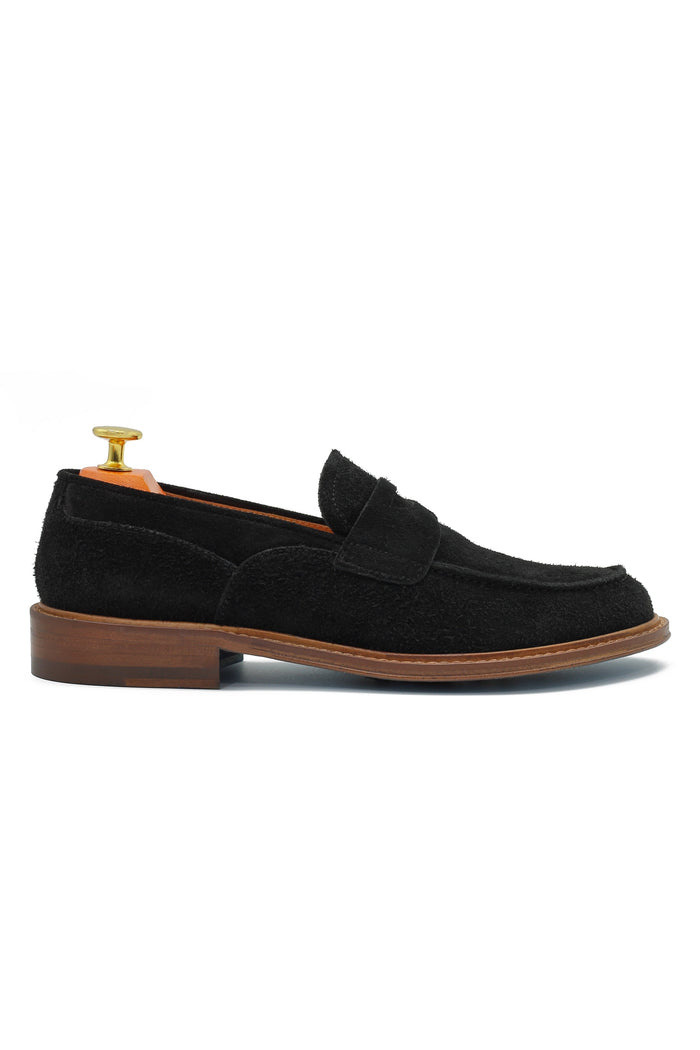 BLACK SUEDE PENNY LOAFER