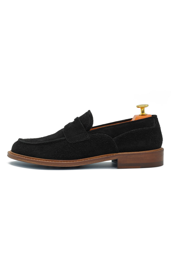 BLACK SUEDE PENNY LOAFER