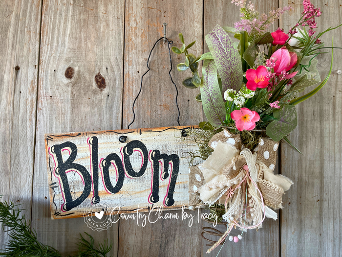 “Bloom” Rustic Spring Wood Wall Hanger