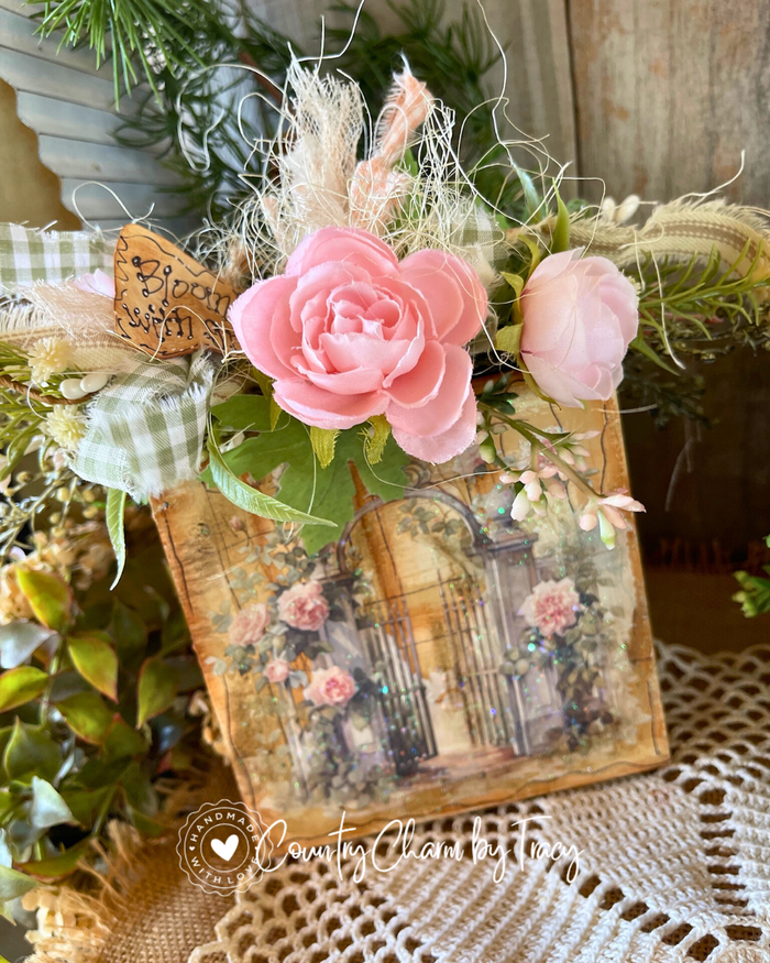 Blooming with Grace Garden Gate Block Shelf Sitter #4