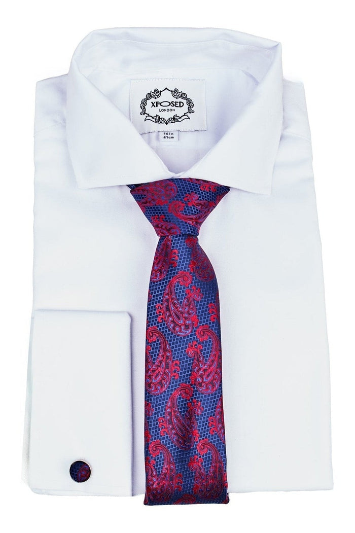 BLUE PAISLEY PRINT NECKTIE SET