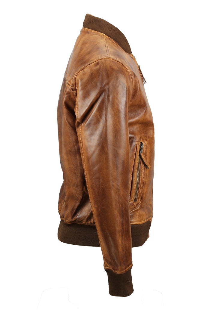 BOMBER TIMBER LEATHER JACKET