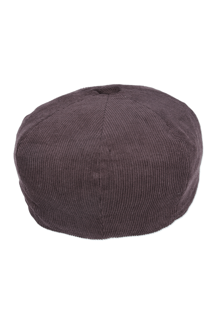 BROWN COTTON CORDUROY NEWSBOY CAP