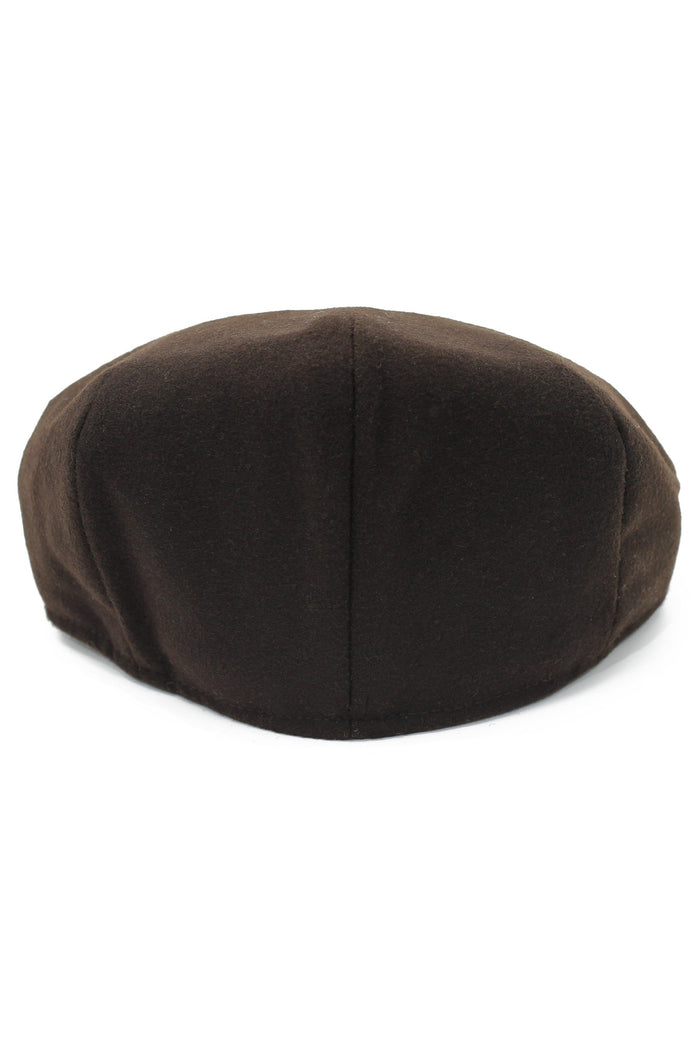 BROWN WOOL BLEND FLAT CAP