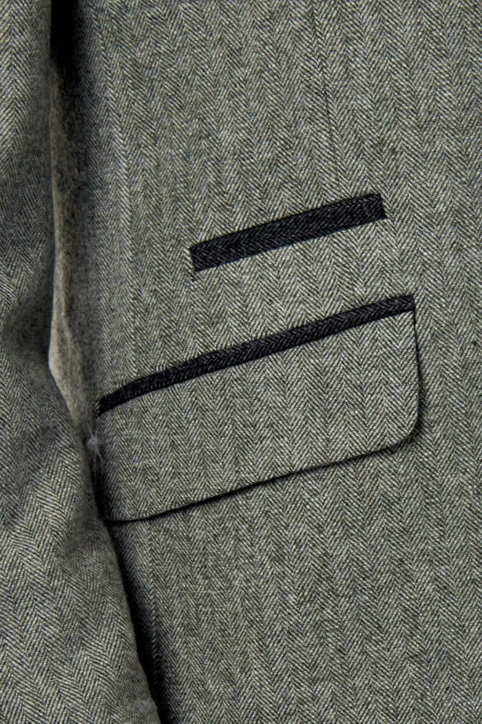 BRUCE – TAILORED WOOL RICH SAGE GREEN HERRINGBONE SUIT -2 PIECE