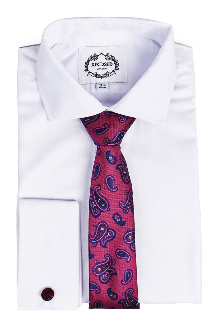 BURNT PINK PAISLEY PRINT NECKTIE SET