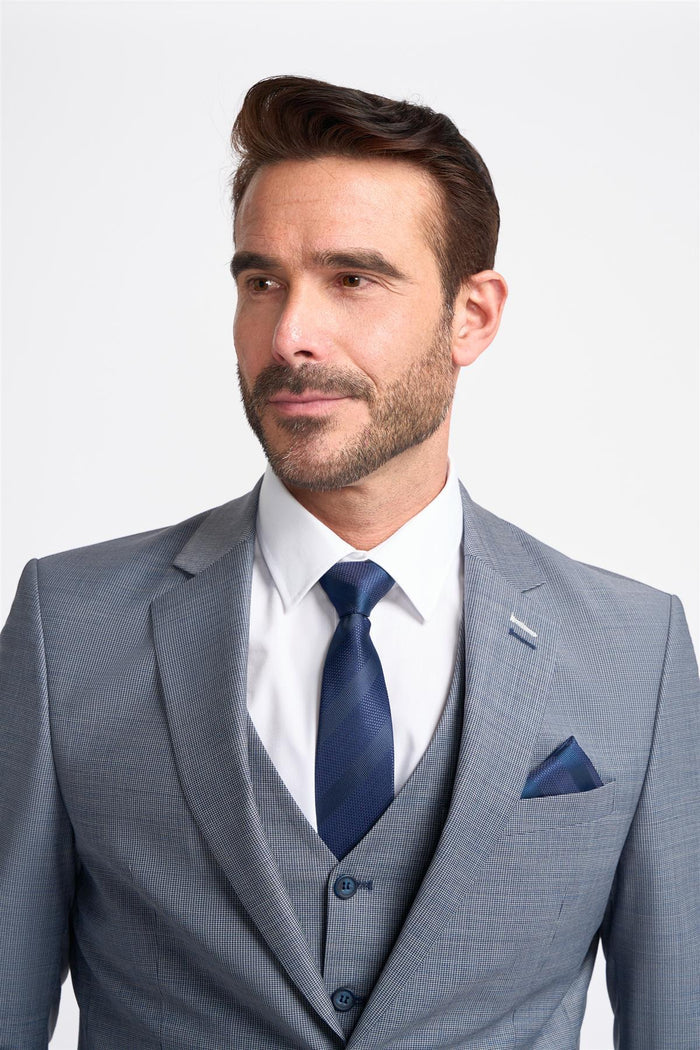 Cavani Bond Puppy Tooth Men’s Wool Blend 3 Piece Tailored Suit