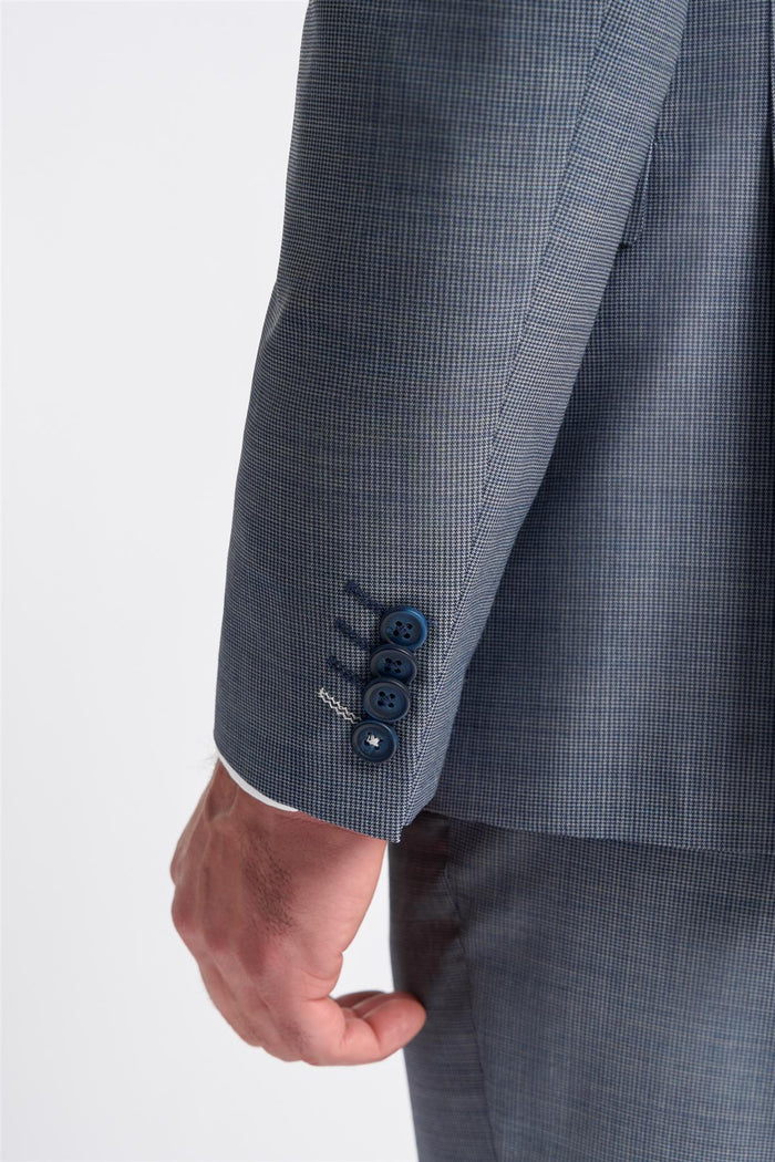 Cavani Bond Puppy Tooth Men’s Wool Blend 3 Piece Tailored Suit
