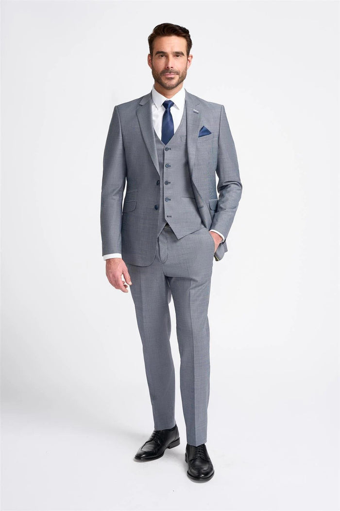 Cavani Bond Puppy Tooth Men’s Wool Blend 3 Piece Tailored Suit