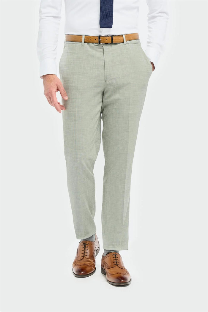 Cavani – Camden Sage Green Tapered Trousers
