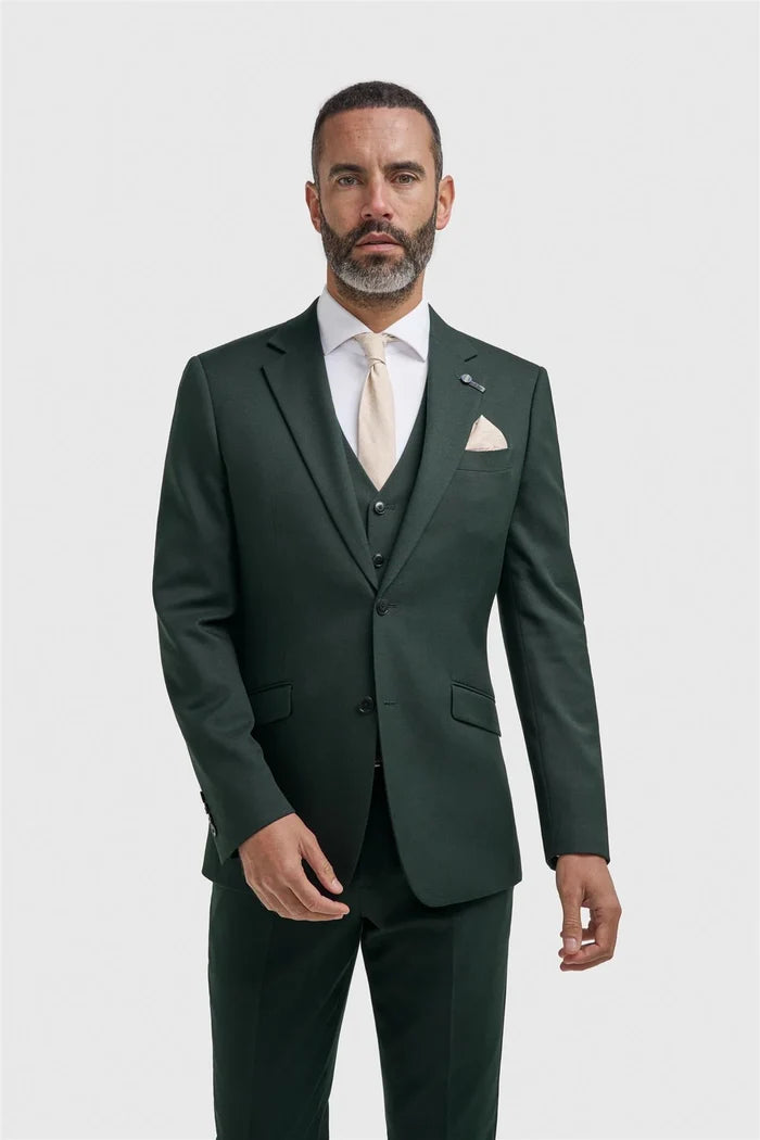 Cavani Malibu Forest Green Three Piece Suit
