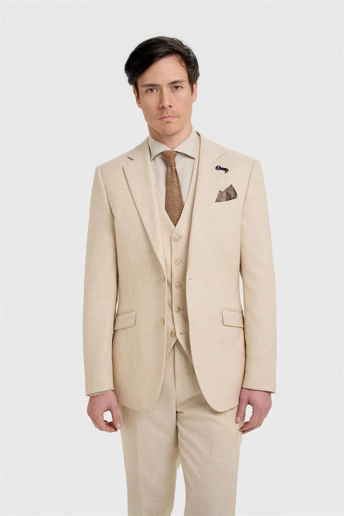 Cavani Malibu Men’s Beige Three Piece Suit