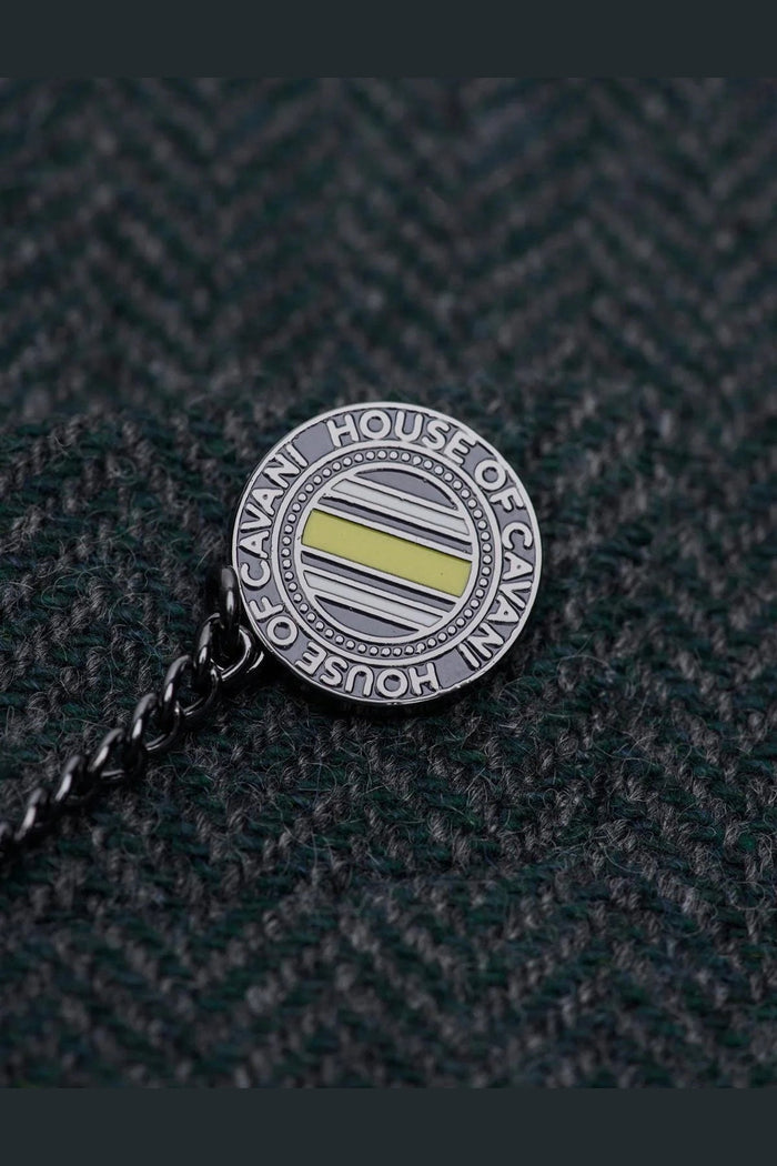 CAVANI – Thomas Olive Green Wool Blend Herringbone Jacket