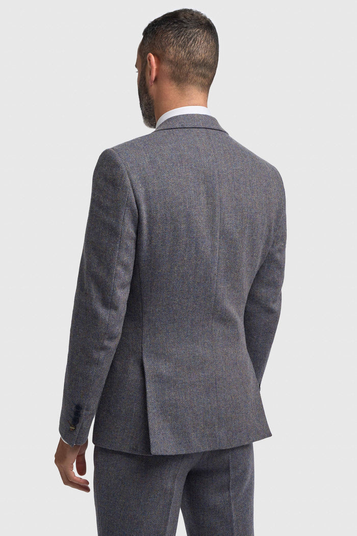 CAVANI – Thomas Savoy Grey Wool Rich Herringbone Jacket