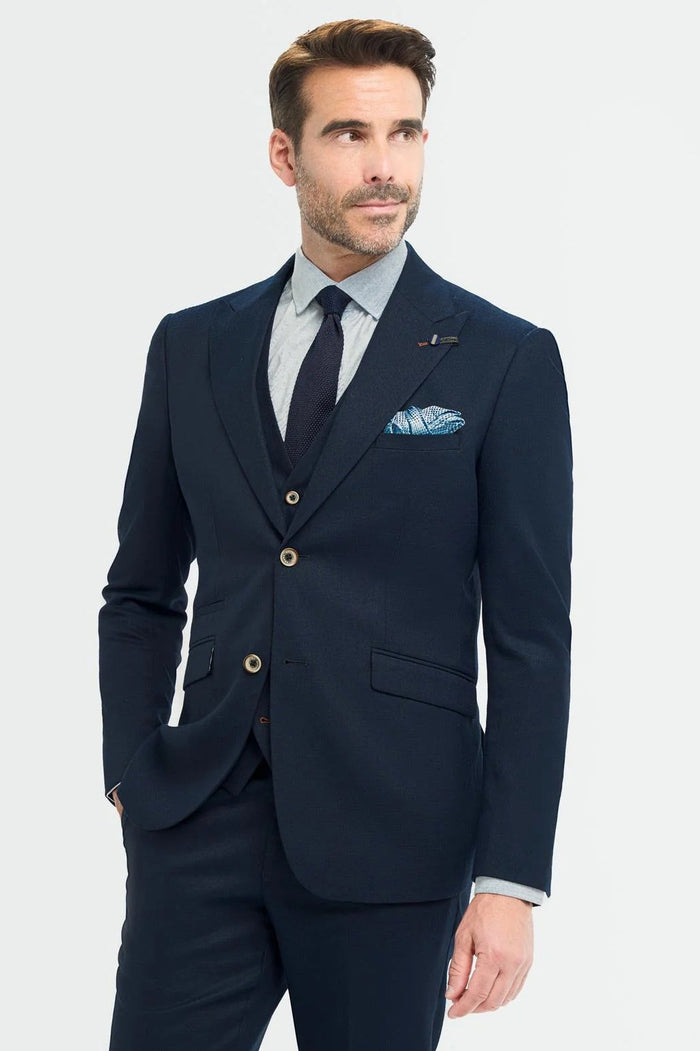 Cavani – Tropez Navy Blue 3 Piece Suit Tailored Fit