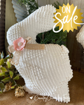 Chenille Stuffed Bunny Decor – Rustic Farmhouse Style