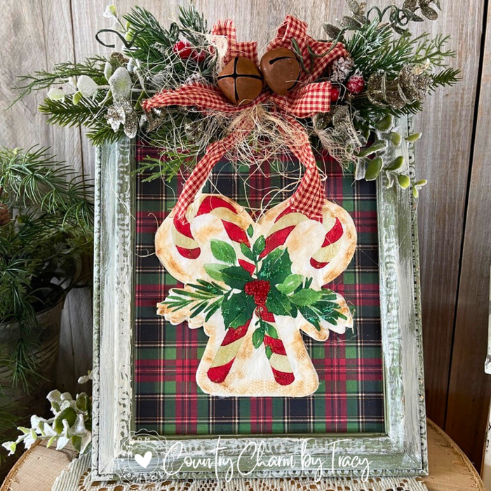 Christmas Candy Cane Decor 8x10 Frame