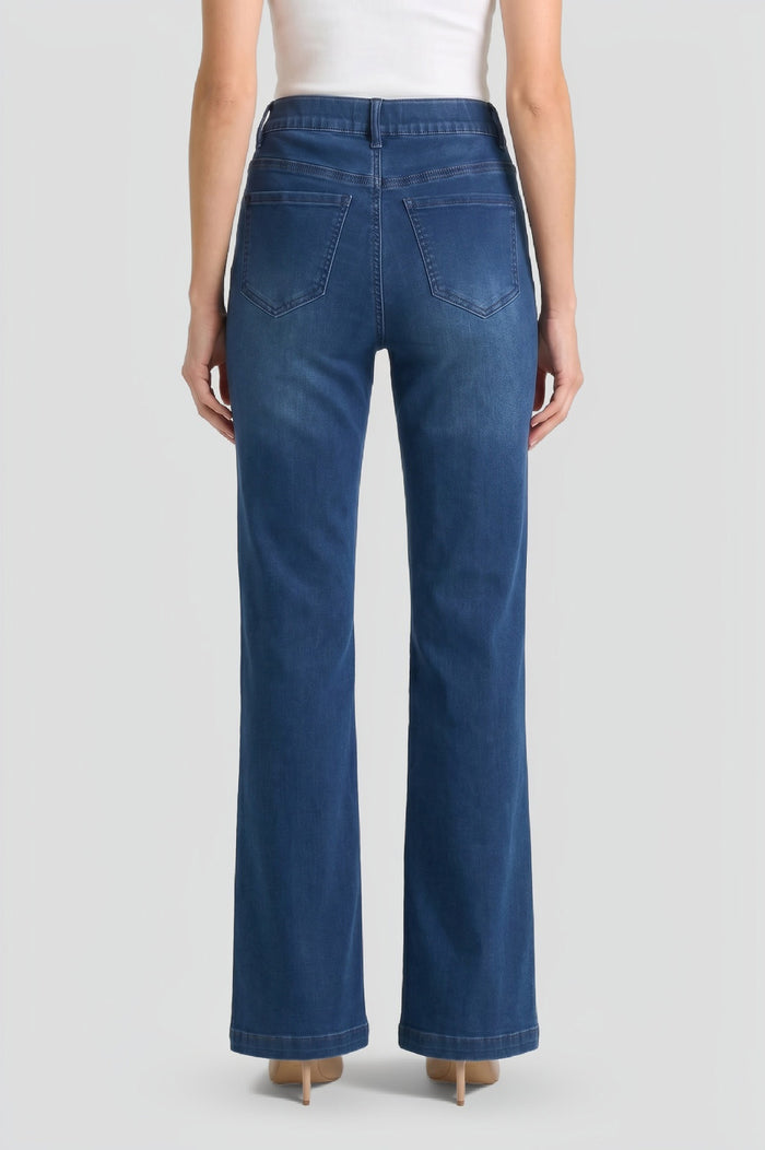 Denim Pull-On Flare Bootcut Jeans, Denim | Ming Wang