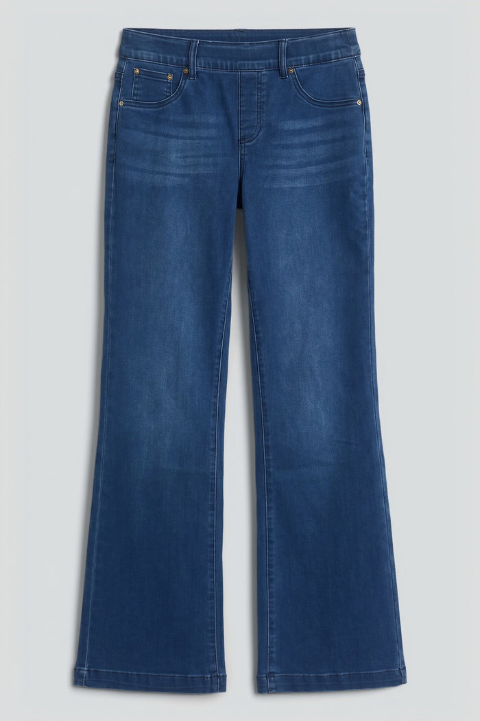 Denim Pull-On Flare Bootcut Jeans, Denim | Ming Wang