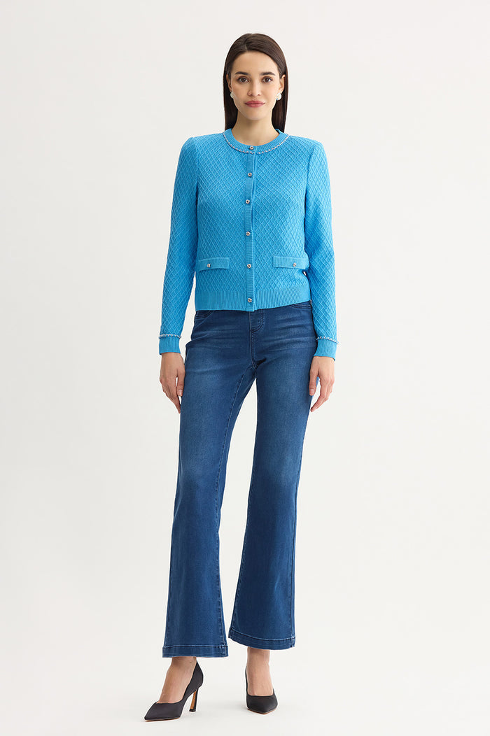 Denim Pull-On Flare Bootcut Jeans, Denim | Ming Wang