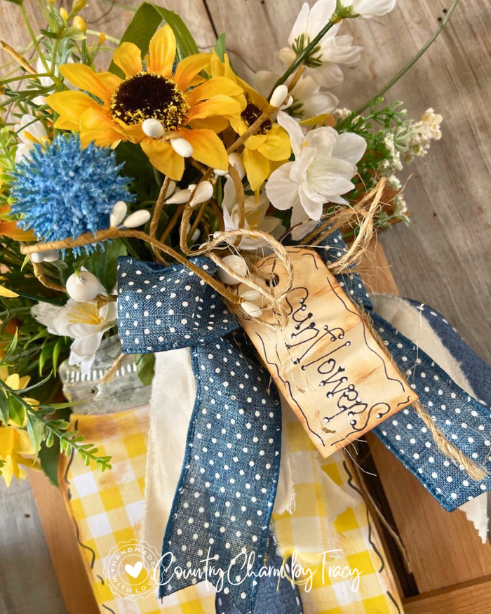 Denim & Sunflower Mason Jar Picket Fence Door Hanger