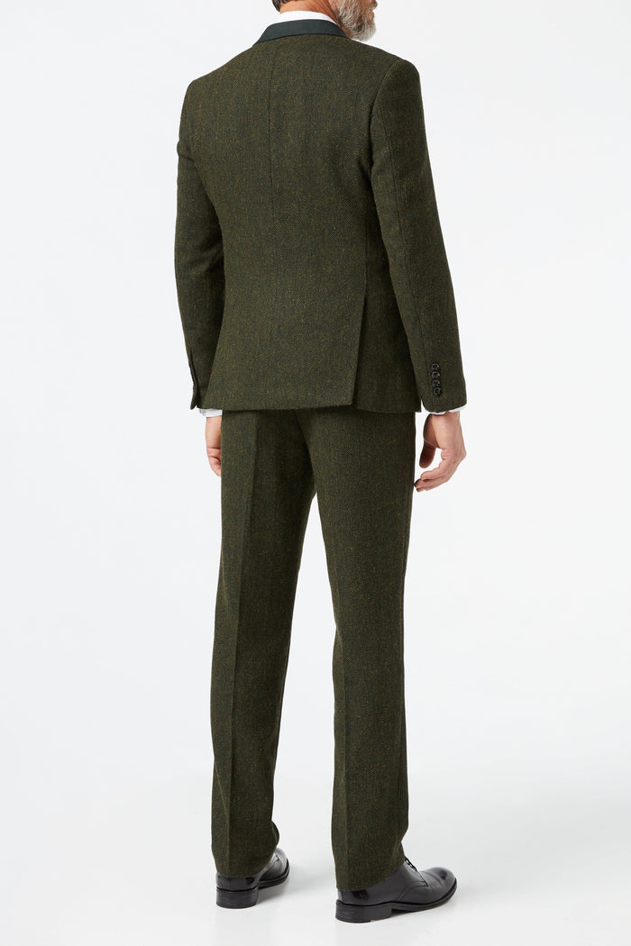 EDWARD HERRINGBONE TWEED SUIT IN OLIVE