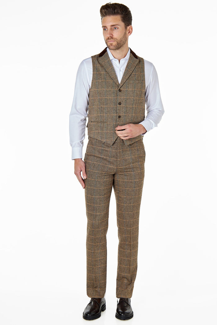 Elton Brown tweed check waistcoat