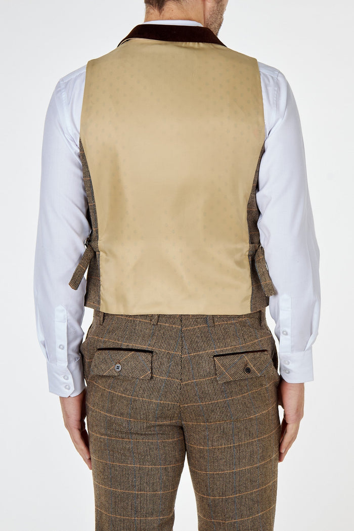 Elton Brown tweed check waistcoat