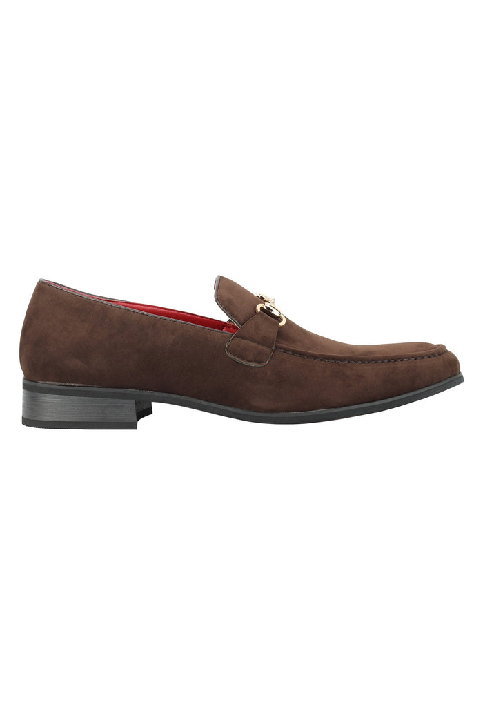 FAUX LEATHER LOAFERS IN COFFEE
