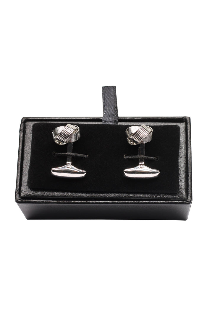 FINE WIRE SILVER KNOT CUFFLINKS