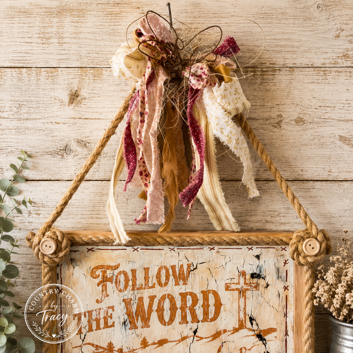 Follow the Word Not the Herd - Hand-Painted Crackle Wood Sign with Highland Cow Isaiah 8:11-13
