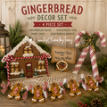 Gingerbread Decor Set of 4 - Handcrafted | Free Shipping in USA